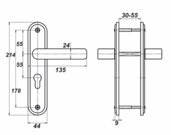 Ручка на планке антик медь НР 0801 МЕТТЭМ1