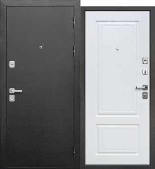 Дверь входная 9 см металл/МДФ Толстяк букле черный белый ясень 960 мм правая FERRONI
