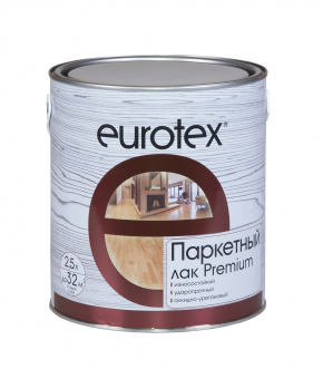 Лак паркетный алкидно-уретановый полуматовый 2,5 л EUROTEX
