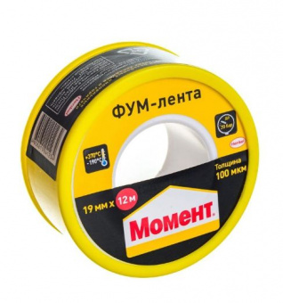 Фум лента для воды 19 мм х 12 м МОМЕНТ