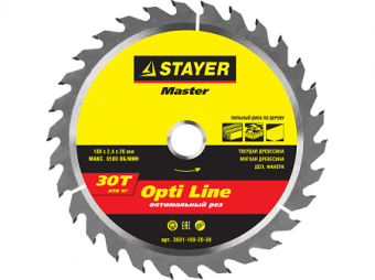 Диск пильный 165x20, 30T оптимальный рез STAYER OptiLine
