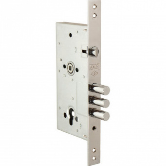 Замок врезной универсальный хром KALE ЗВ-252/R w/b