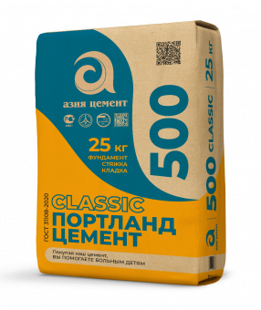 Цемент M500 ЦЕМ I 42,5Н 25 кг АЗИЯ ЦЕМЕНТ (64 шт/под)