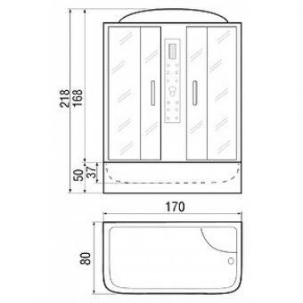 Душевая кабина 100х100х15 см EVAGOLD F101WS3