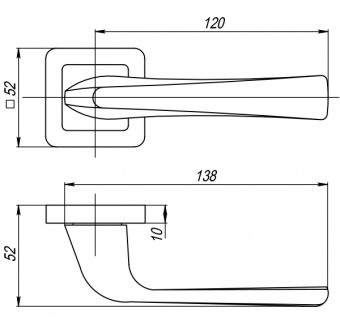 Ручки раздельные PUNTO SATURN QR GR/CP-23 графит/хром1