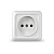 розетка одинарная открытой установки б/з 10а белая universal олимп