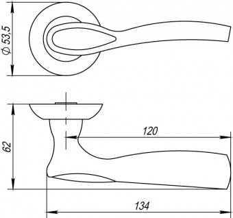 Ручки раздельные PUNTO RUMBA TL ABG-6 зеленая бронза1