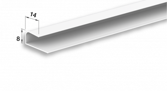 Профиль L для панелей белый глянец 3 м 8 мм ИДЕАЛ Ламини