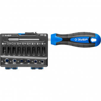 Отвертка-биткодержатель 16 предметов ЗУБР Профи