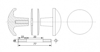Ручка-кнопка РДК110 антик медь1