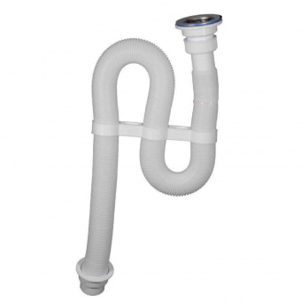 Сифон для раковины гофрированный с нержавеющей чашей ВИРПЛАСТ Vir