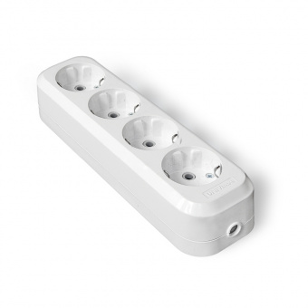 Колодка розеточная 4 гнезда с/з 16А белая UNIVersal