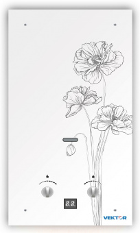 Колонка газовая VEKTOR 10 G черный цветок