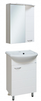 Тумба Кипарис 45 белая с раковиной Уют 45 RUNO1