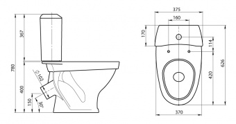 Унитаз-компакт SANTERI Вест косой выпуск с сиденьем полипропилен1