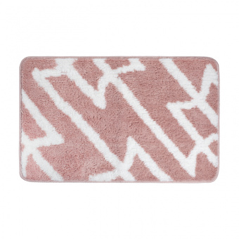 Коврик для ванной комнаты 50х80 см бело-розовый IDDIS Base