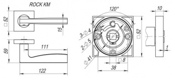 Ручки раздельные FUARO ROCK KM SN/CP-3 матовый никель/хром1