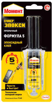 Клей эпоксидный супер эпокси прозрачный Формула 5 14 мл МОМЕНТ
