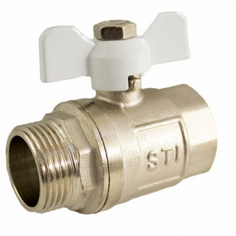 Кран шаровой 1/2" (15 мм) в/н бабочка никелированый VALTEC1