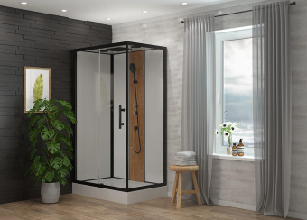 Душевая кабина 120х80х15 см черная EVAGOLD 1806B