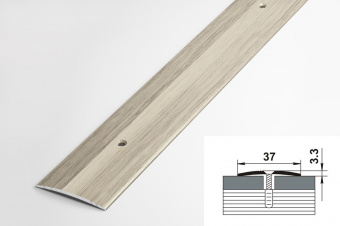 Порог алюминиевый стыковочный 37 мм х 0,9 м клен беленый 089 ЛУКА