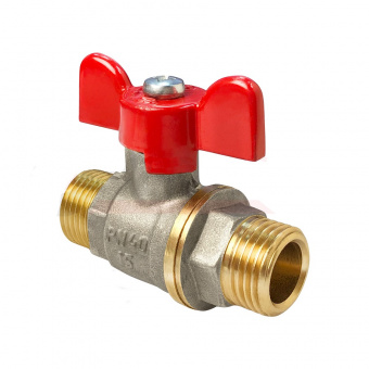 Кран шаровой 1/2" (15 мм) н/н бабочка никелированный VALFEX Стандарт