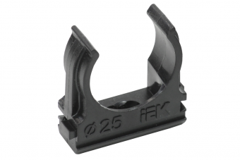 Держатель для труб с защелкой 25 мм черный (100 шт) IEK