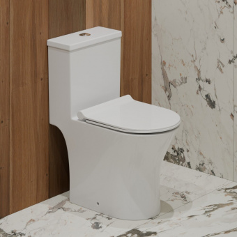 Унитаз монолит EVA GOLD TR1197 прямой выпуск с сиденьем дюропласт микролифт