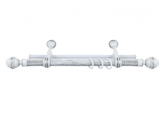 Карниз пластиковый круглый 300 см Валанс белое серебро/патина LEGRAND