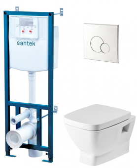 Инсталляция и подвесной унитаз SANTEK Нео с сиденьем дюропласт микролифт