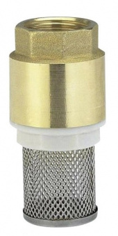 Обратный клапан латунный с латунным штоком, с сеткой 1" вн/вн VALFEX