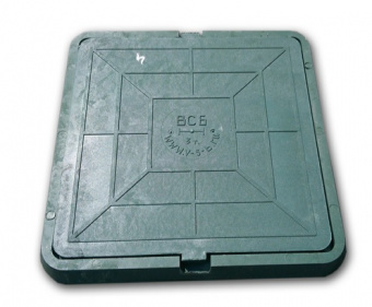 Люк полимерный квадратный 660х660 мм 3 т зеленый