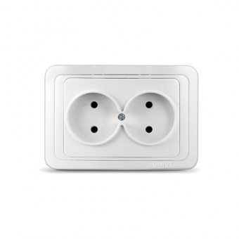 Розетка двойная скрытой установки б/з 10А белый UNIVersal Валери