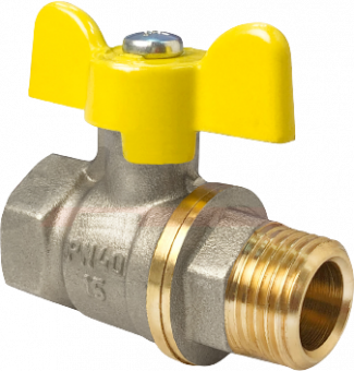 Кран шаровой газовый никелированный 1/2" (15 мм) в/н бабочка VALFEX