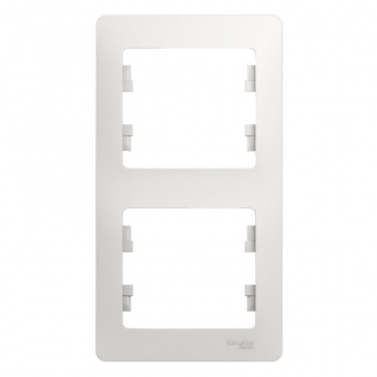 Рамка 2 поста вертикальная белый SE Glossa