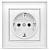 розетка одинарная скрытой установки с/з 16а белый universal бриллиант