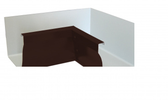 Угол желоба внутренний для металлического водостока шоколад RAL 8017 GRANDLINE Vortex3
