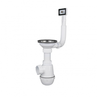 Сифон для кухонной мойки 115 мм с квадратным переливом АНИПЛАСТ А0145S