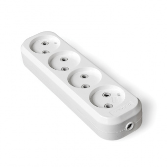 Колодка розеточная 4 гнезда б/з 10А белая UNIVersal