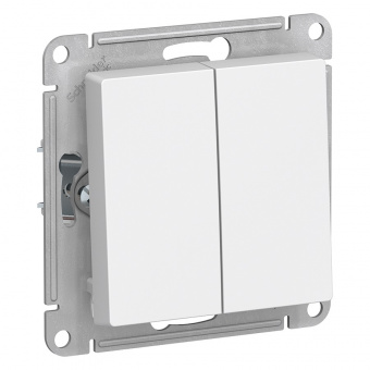Выключатель двойной скрытой установки 10А белый SE Atlas Design