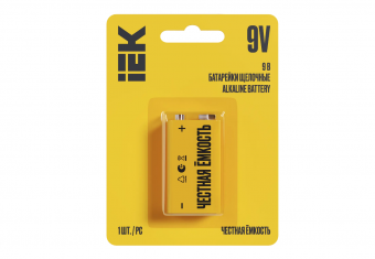 Батарейка алкалиновая 9V крона IEK Alkaline