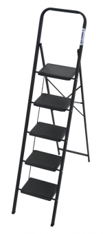 Стремянка стальная с широкими ступенями 5 ступеней ALUMET