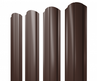 Евроштакетник Slim полукруглый фигурный 700 мм 0,4 мм вишневый RAL 3005 GRANDLINE
