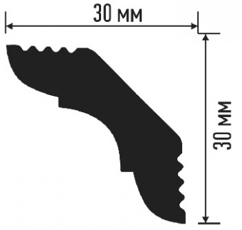 Плинтус потолочный E30/30 белый ПЛИНТЭКС1