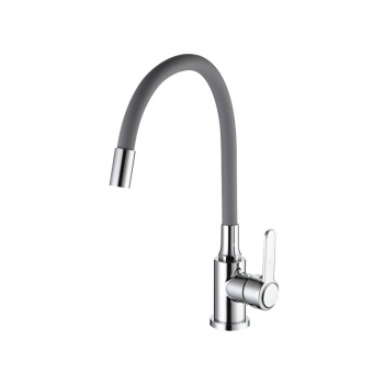 Смеситель для кухни FRUD R42052-31 гибкий излив серый