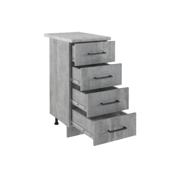 Стол рабочий/разделочный 400 мм 4 ящика цемент светлый EVAGOLD