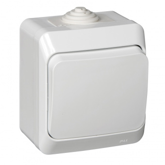 Выключатель одинарный открытой установки 10А белый IP44 SE Этюд