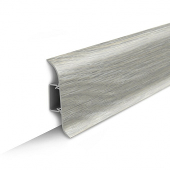 Плинтус напольный ПВХ 55 мм х 2,2 м ясень серый 253 ИДЕАЛ Классик