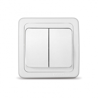 Выключатель двойной скрытой установки 10А белый UNIVersal Валери