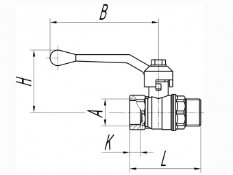Кран шаровой 1" (25 мм) в/н рычаг ГАЛЛОП Стандарт1